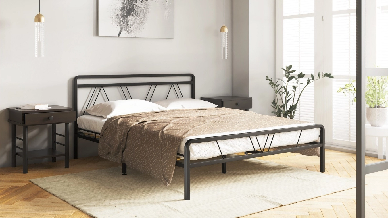 Cassis, қара шегрен түсті кереуеті + Comfort Plus матрасы бар - 2 - большое изображение
